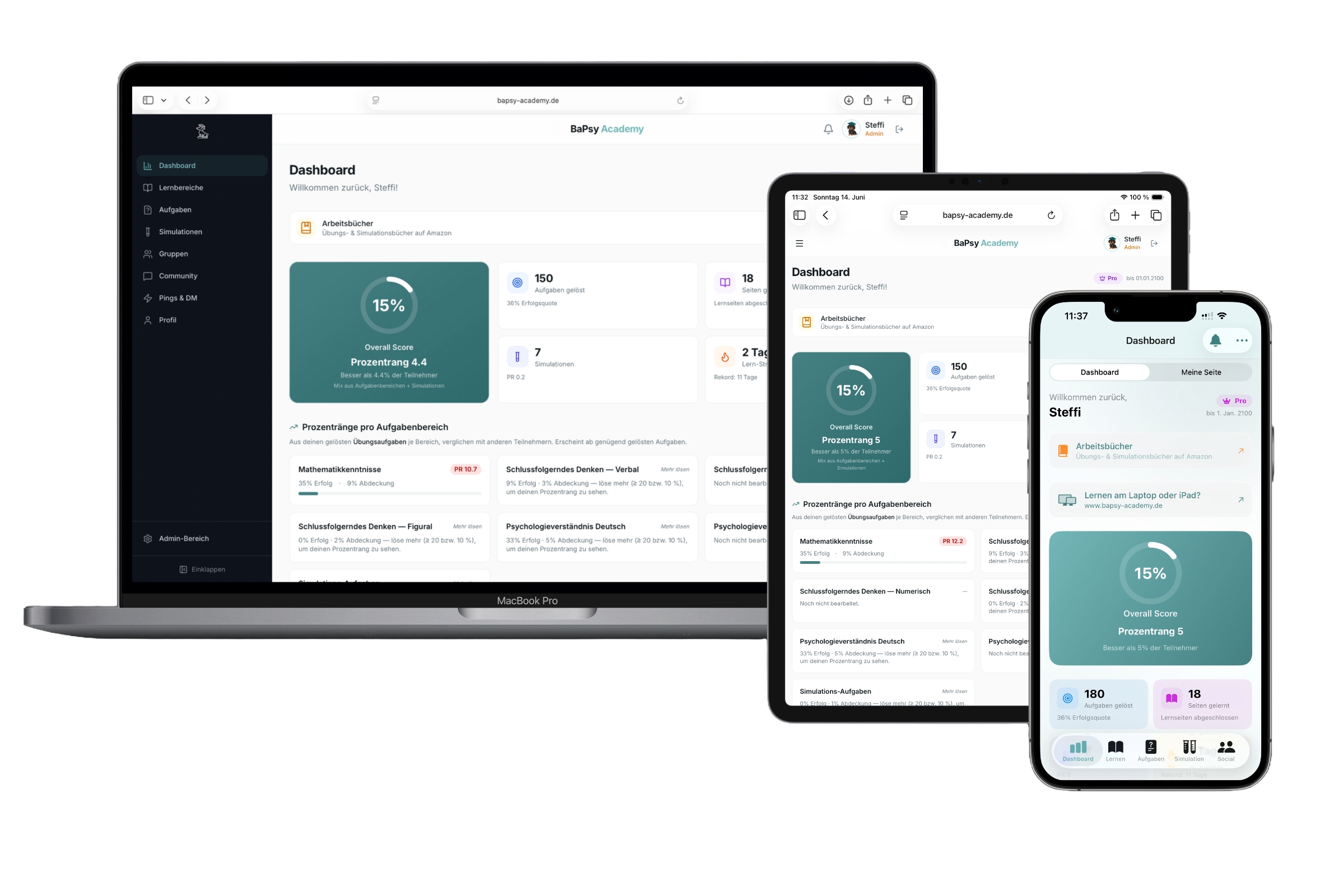 BaPsy Academy auf MacBook, iPad und iPhone